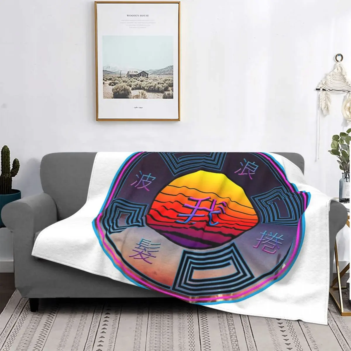 

Vaporwave-colcha a cuadros para cama, cobertor de sofá, manta de muselina, edredones y colcha, 3 unidades
