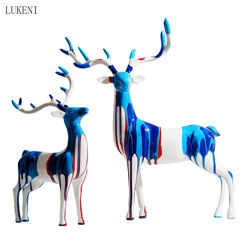 

Nordic Art Deer Decoration Creative Lucky Light Luxury Living Room Entrance TV Cabinet Desktop Soft Decoration Creative Gift