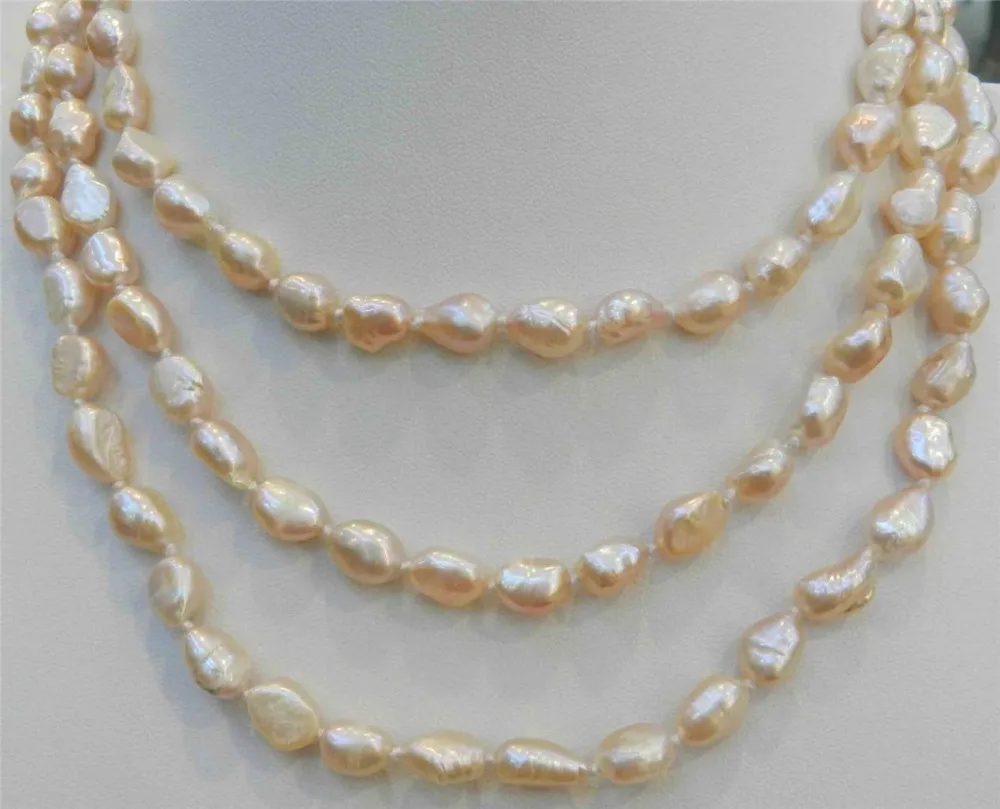 

LONG 48 INCHES 7-8MM PINK AKOYA CULTURED PEARL NECKLACE 18KGP