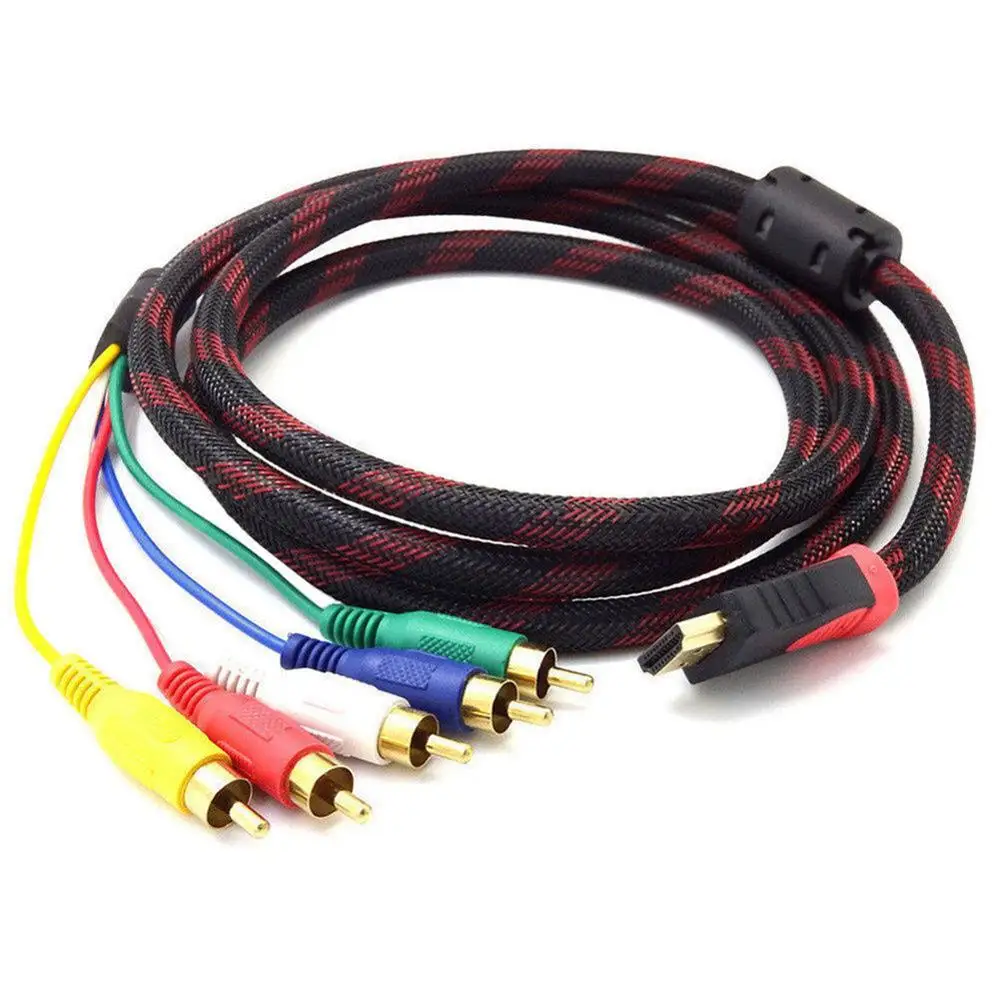 HD 1080P HDMI штекер в 5 RCA RGB av-кабель коннектор аудио-видео шнур адаптер футов/1 м с