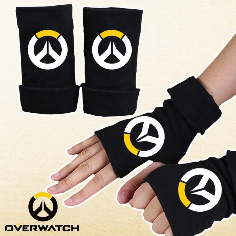 Overwatch OW DVA светящиеся вязаные перчатки хлопковые теплые наполовину пальцевые наручные варежки модные аксессуары для косплея реквизит подарок зима