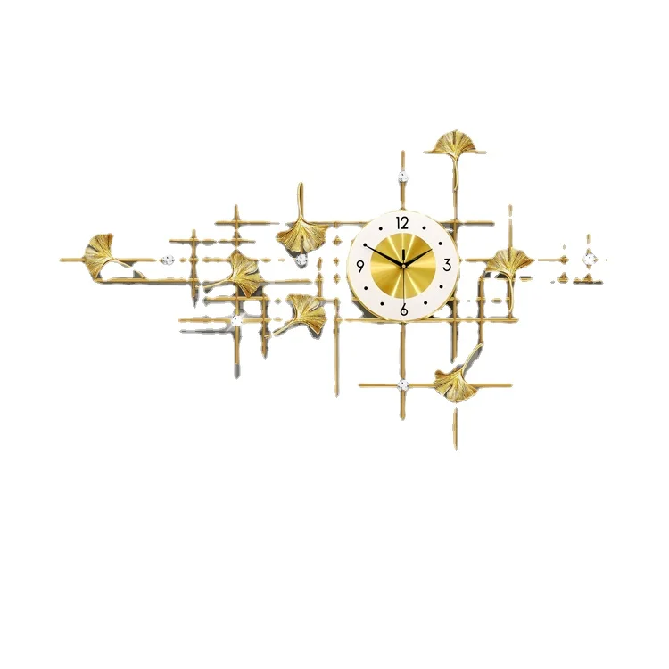 

Nordic Creative Wall Clock Metal Luxury Living Room Large Quartz Golden Wall Clock Modern Horloge Murale Home Decorative