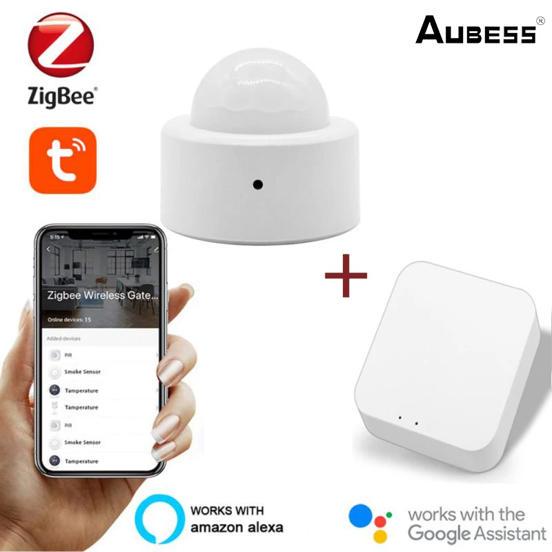 

Aubess Smart Zigbee Motion Sensor Human Body Sensor Detector Home Alarm System Smart PIR Motion Sensor Use With Tuya Gateway