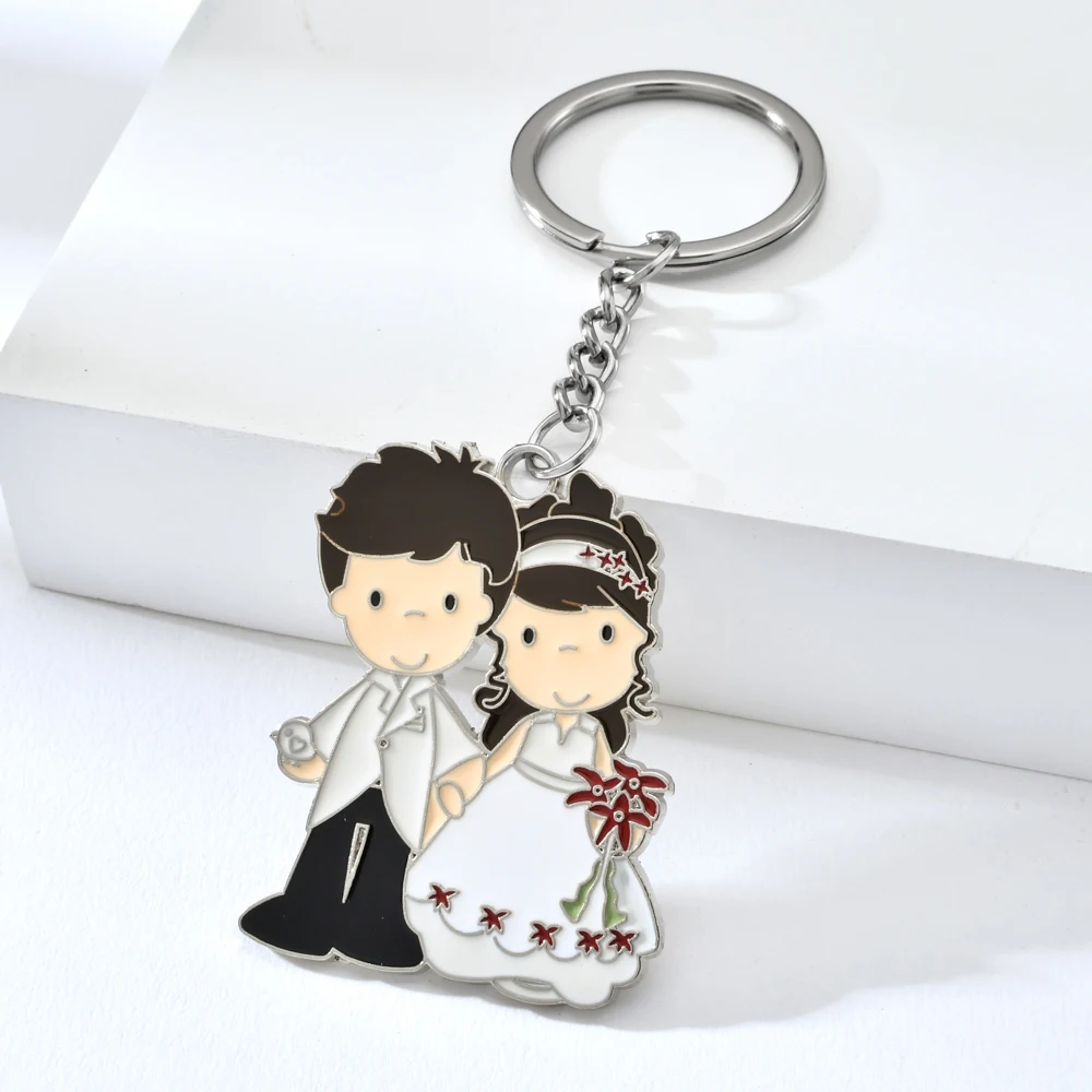 Vicney Романтический Жених и невеста милый брелок для ключей влюбленных из