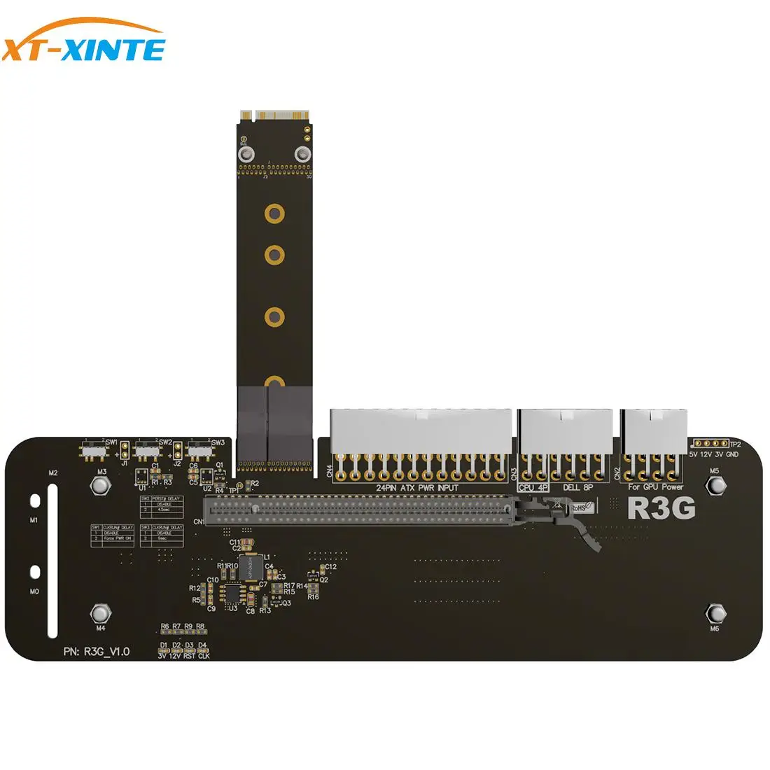 XT-XINTE R3G M.2 M-key PCIe3.0 x4 внешняя подставка для видеокарты с 6P на двойной 8P шнур питания