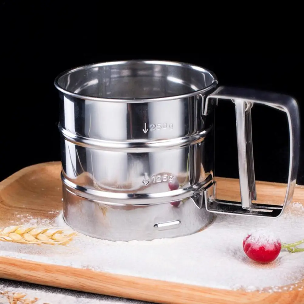 Полуавтоматический ручной шейкер для муки из нержавеющей стали с сетчатым