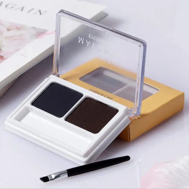 2 Colors Eyebrow Powder Makeup Palette Waterproof Shade for Enhancer Cosmetic Brush Mirror Box Make Up Set TSLM1 | Красота и здоровье