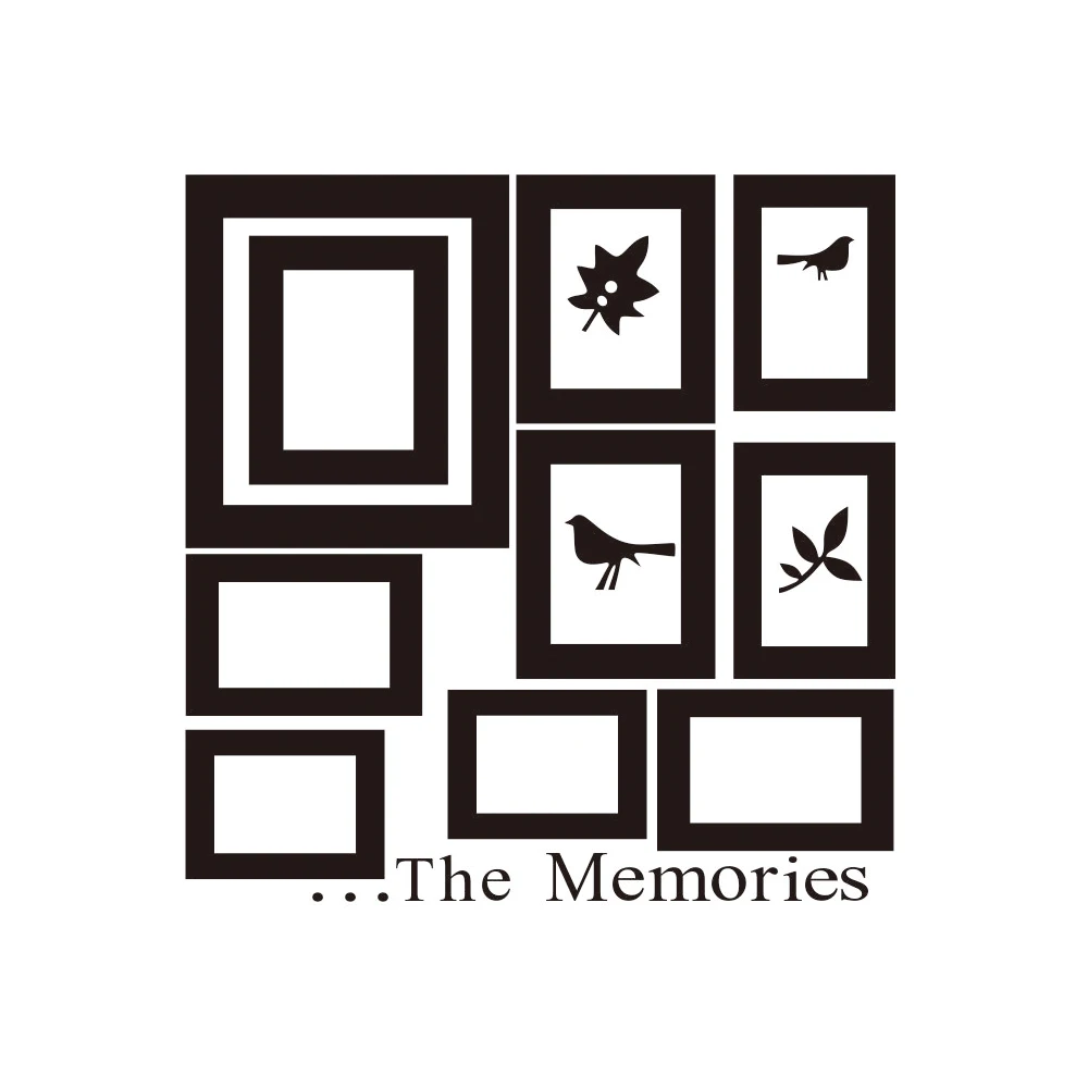 

Photo Frame Sticker Photo Frame Mural DIY Decor Picture Wall Sticker Wall-Mounted Photo Frame 10pcs Home Black Bed Art Removable