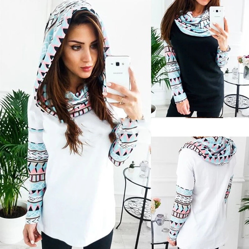 

Spring Autumn Tops Fahsion Printing Hoody Women Hooded Sweatshirt Heigh Quality Hot Sale Long Sleeve Hoodie Female Pullovers