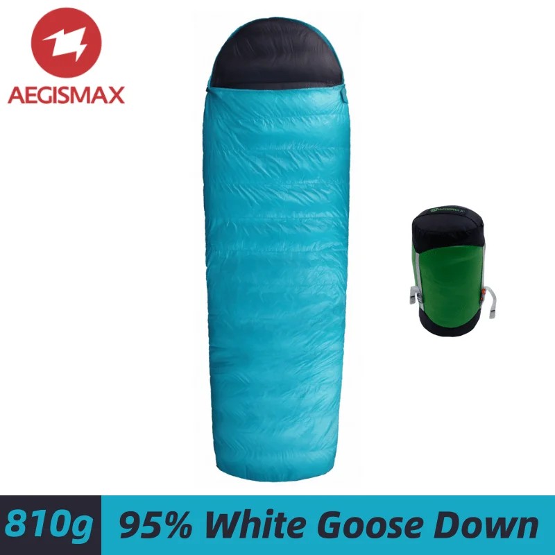 

AEGISMAX EPLUS Outdoor Camping Sleeping Bag Splicable Tourist Goose Down 95% Filled Envelope Mummy Ultralight Waterproof Warm