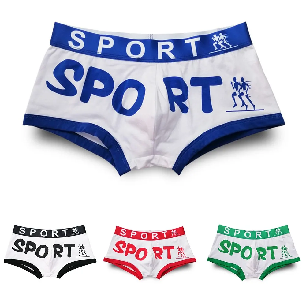 

Men's Boxer Briefs Sports Panties Breathable Underwear Printing Letters Cotton Elastic Underpants Male Fashion Clothing