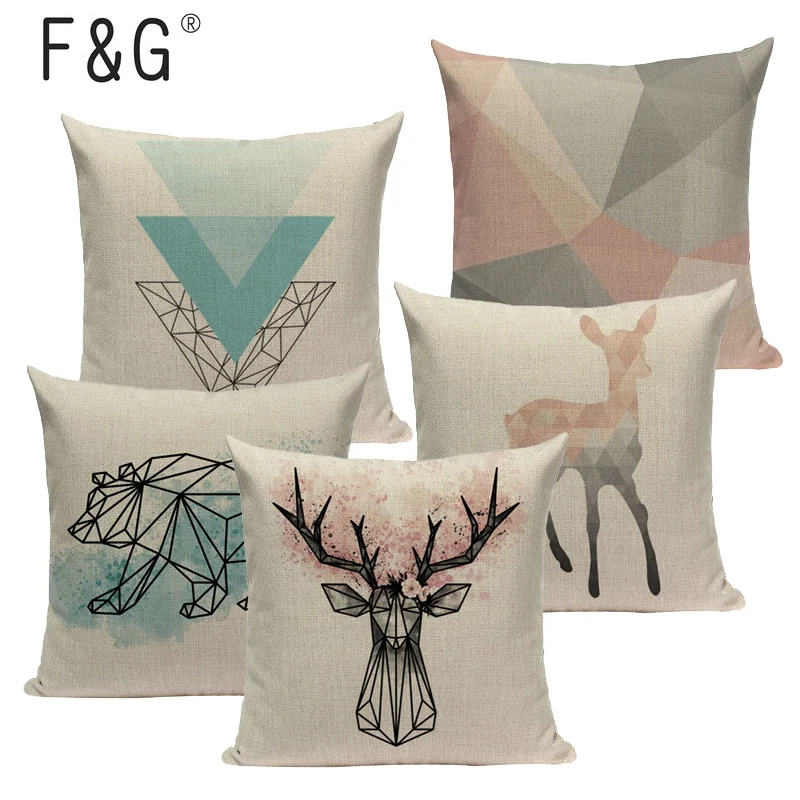 Наволочка в скандинавском стиле поп с геометрическим рисунком домашние