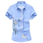 Рубашка мужская в китайском стиле, повседневная с принтом, с коротким рукавом, размера плюс 5XL 6XL 7XL, лето