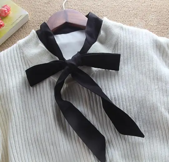 Женский воротник с искусственным воротником бантом съемные черные галстуки