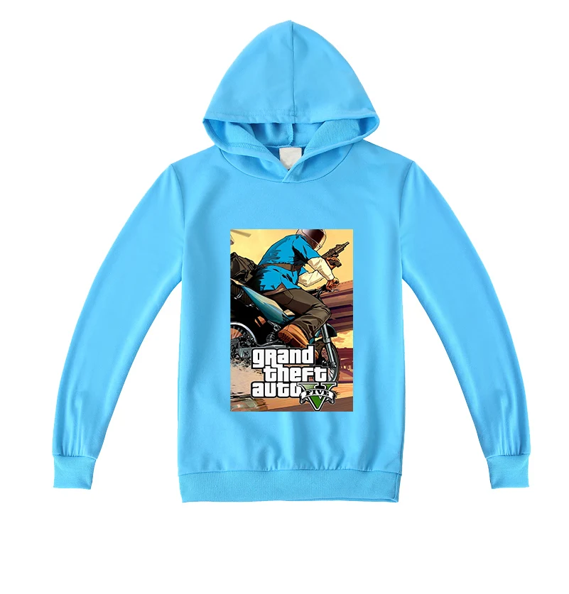 Grand Theft Auto Game GTA 5/Детские осенние толстовки с капюшоном толстовка длинными