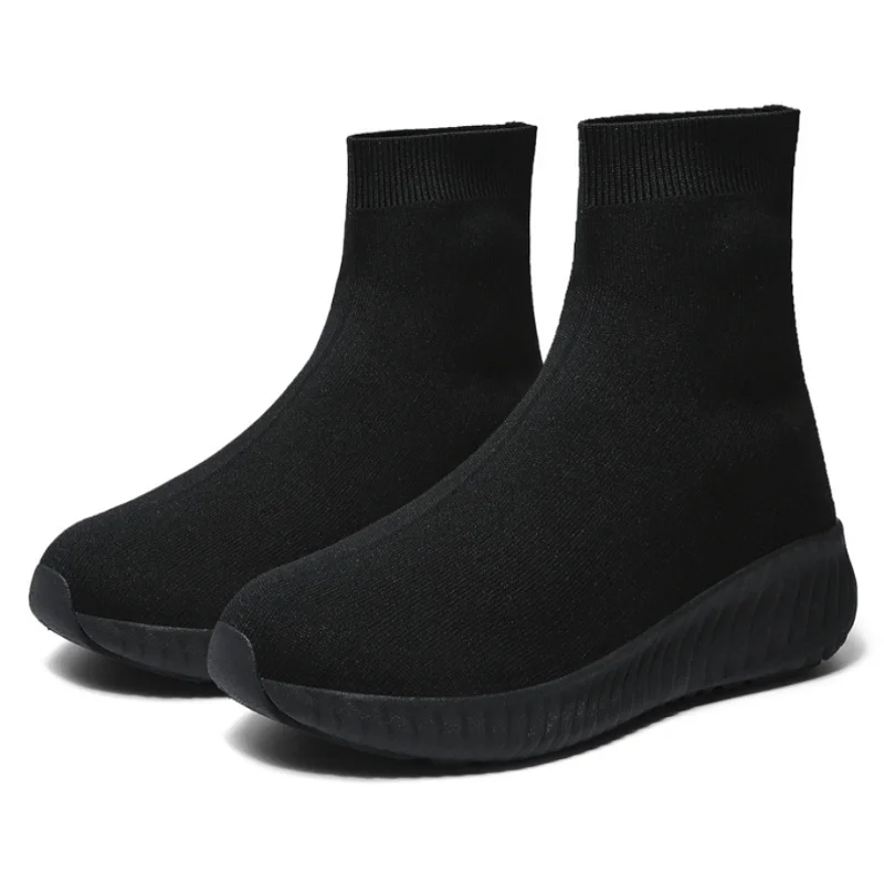 

Vulcanized Shoes Women's Sports Breathable Fabric Casual Ladies Slip-On Socks Girls Sports Shoes Lightweight High-Top Autumn