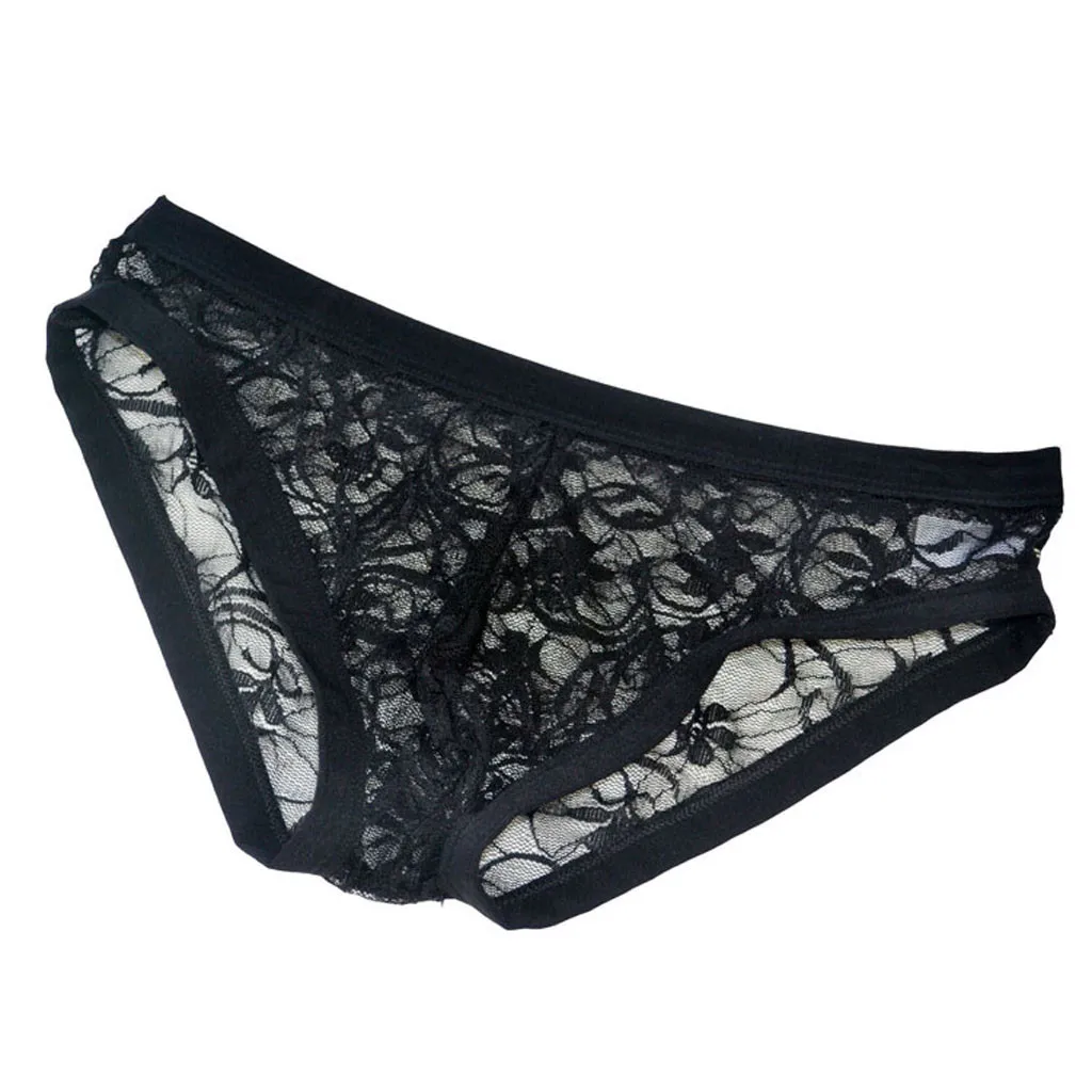 Мужское нижнее белье кружевные прозрачные трусы бикини сексуальное для геев # p7| |