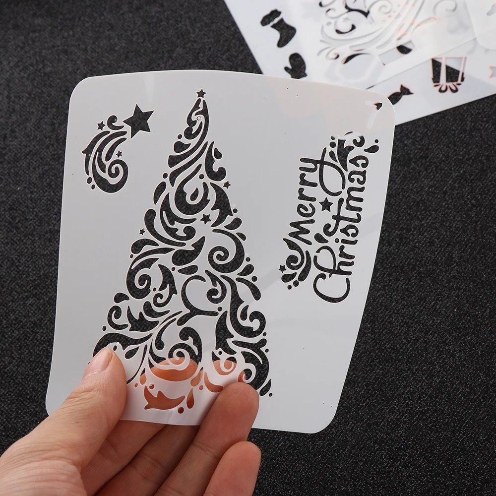 DIY рождественские пустые трафареты для раскрашивания стен штемпель тиснения