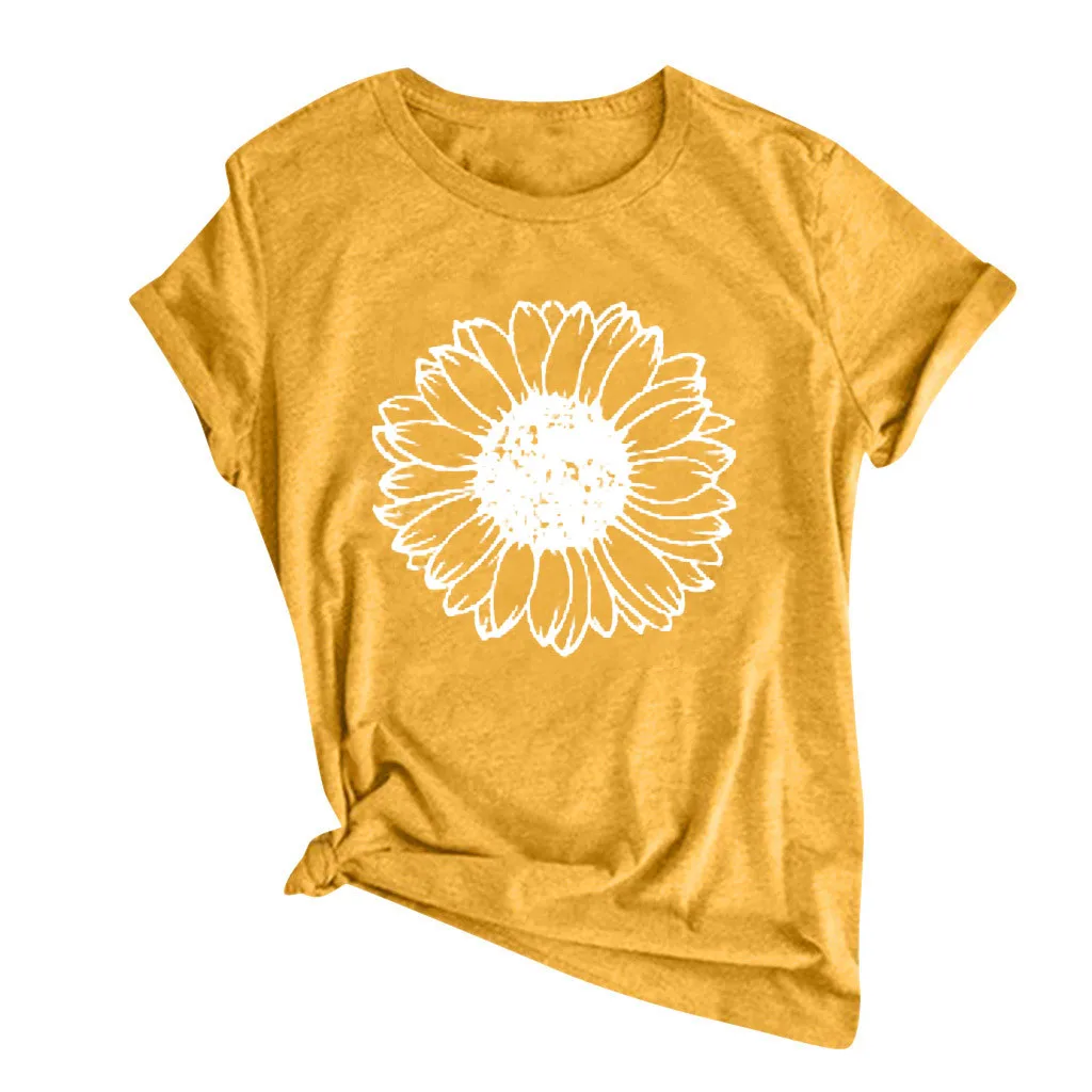 

Vintage Woman Tshirts Sun And Moon Printed Pattern Casual Short Sleeve Tops Vogue Plus Size Loose Tops T Shirt Ropa Mujer 55#G