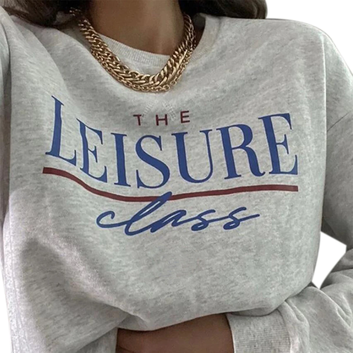 

Women Letter Print Dress, Long Sleeve Round Neck Sweater Autumn and Winter Loose Dress