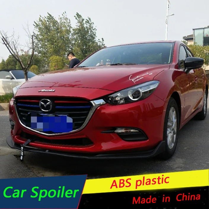 Глянцевый черный Автомобильный разделитель для переднего бампера 3 шт. крышка