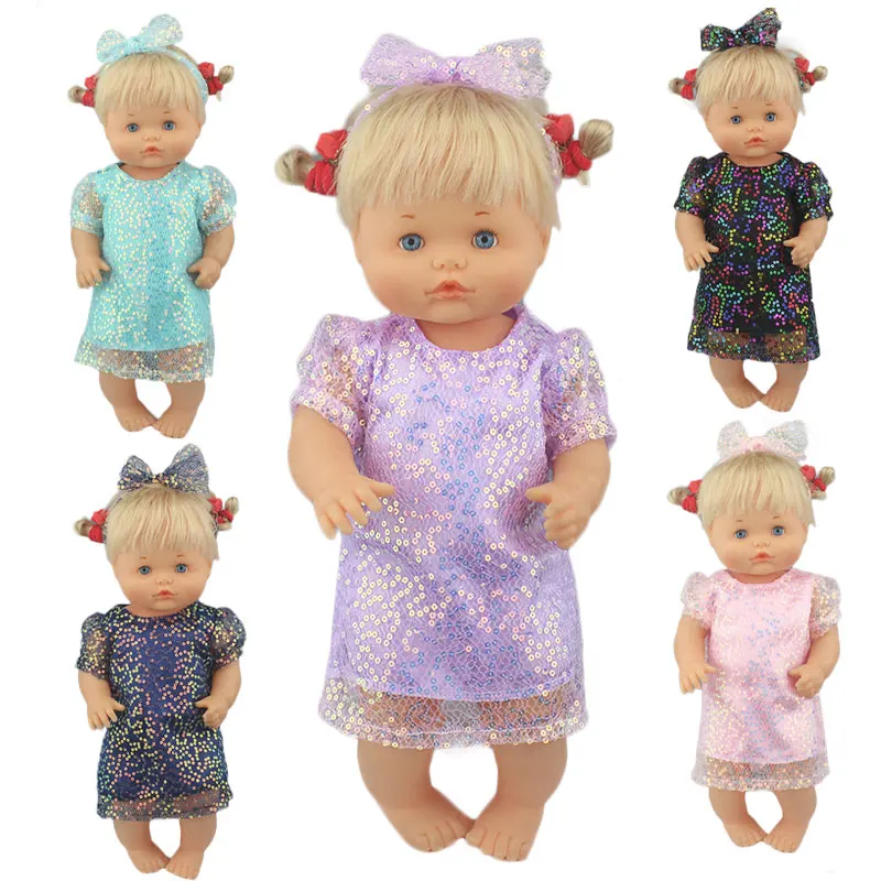 Новинка 2020 костюм с юбкой блестками подходит для кукол Nenuco Ropa y su Hermanita фиолетовая