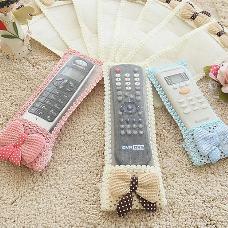 

1pc Lace Fabric Case For Remote Control Case Cover For Tv Remote Control Container Holder Bag For Air Conditioning TV