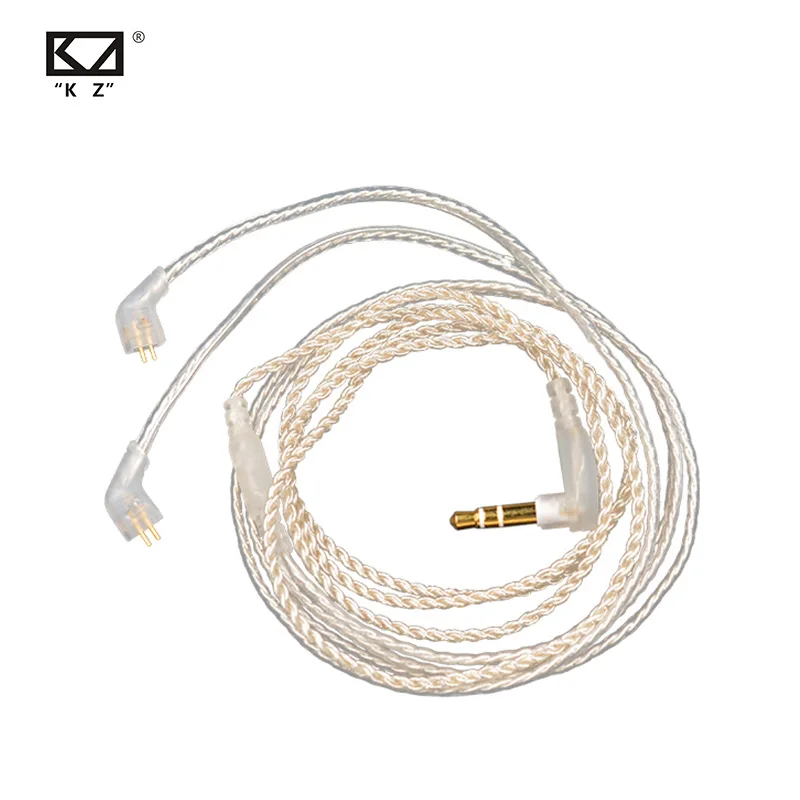 KZ ZST/ED12/ZS10/ZSR/ES4 серебряный Обновление наушников кабель съемный аудиокабель 3,5 мм 3-сваевыдрегиватель для плотным верхним ворсом KZ ZST/ED12 наушники