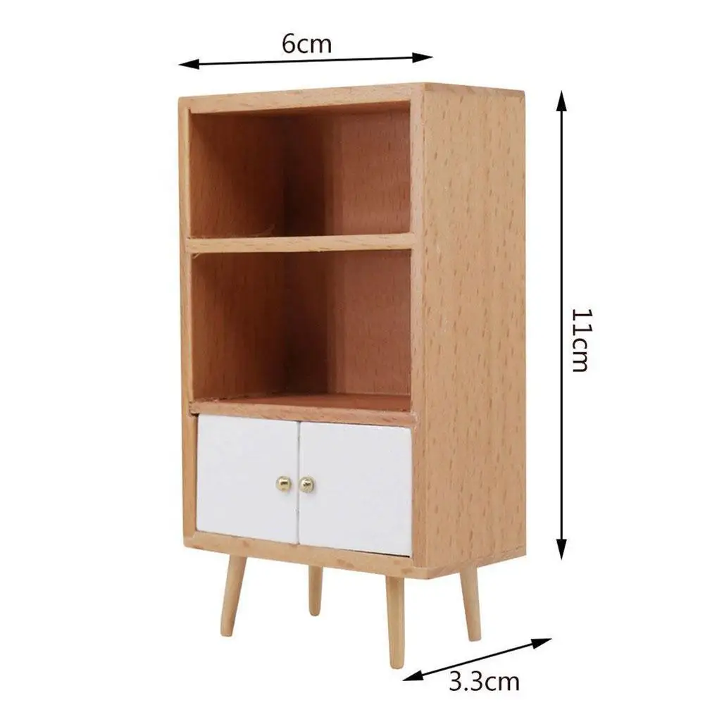 

1/12 Miniature Dollhouse Wooden Furniture Miniature Rack Decoration Living Bookcase Storage Room Shelf Cabinet Gifts