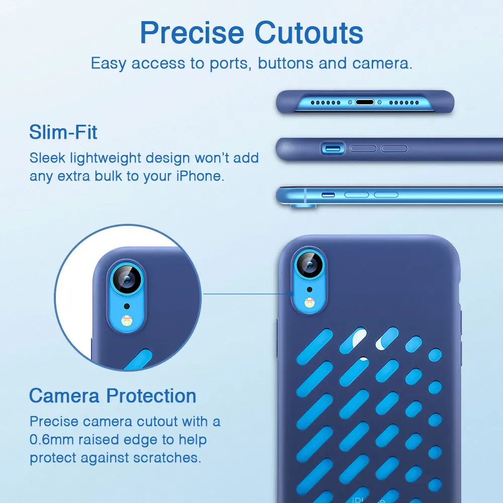 ESR Yippee Color Soft Case for iPhone XR Liquid Silicone Cover with Comfortable Grip Drop Protection Apple 2018 |