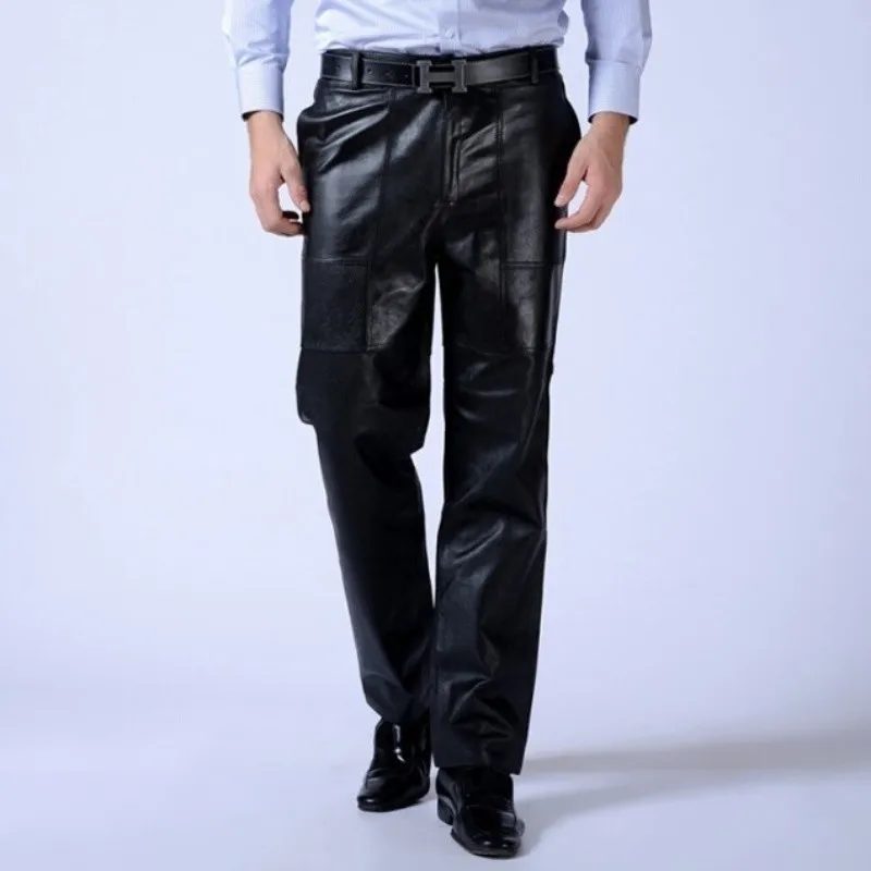 Горячая 2021 мужские новые оригинальные кожаные штаны ветрозащитный теплый