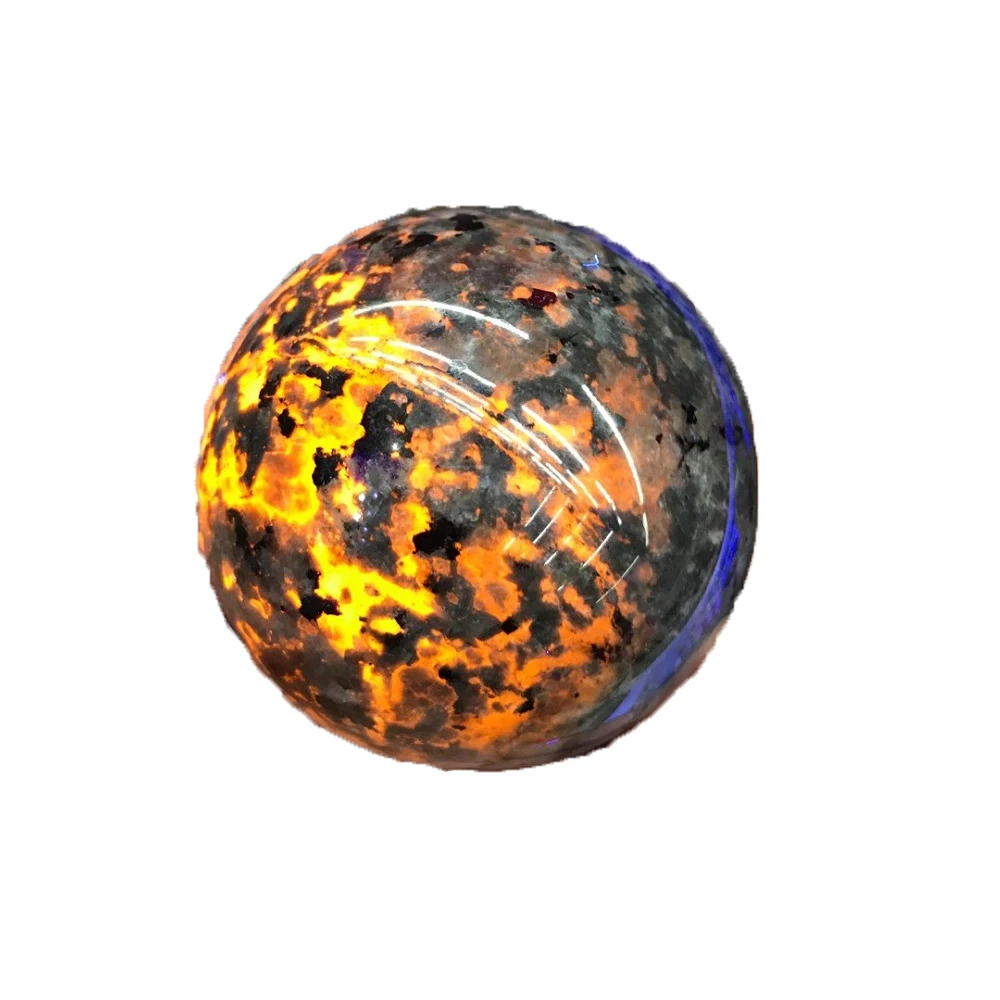 Натуральный хрустальный шар пламя красная жвачка цветок пальмовый камень