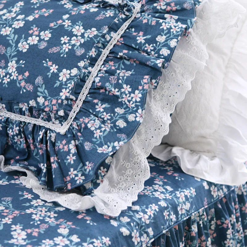 Роскошная кружевная наволочка с оборками 2 шт. европейская принтом в виде сада