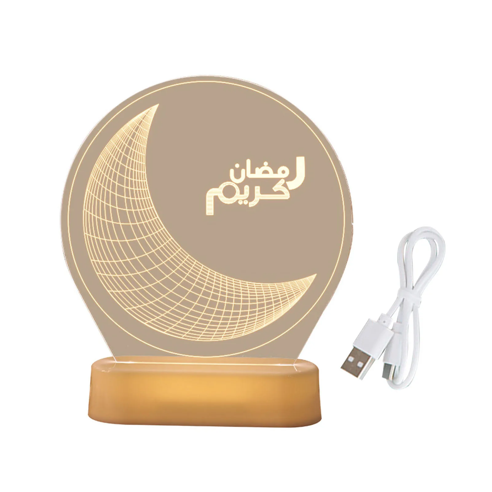 

Warm White Atmosphere Islam Eid Mubarak Festival Night Light Ornament Party LED Lamp Ramadan Decoration For Home Gift Tabletop