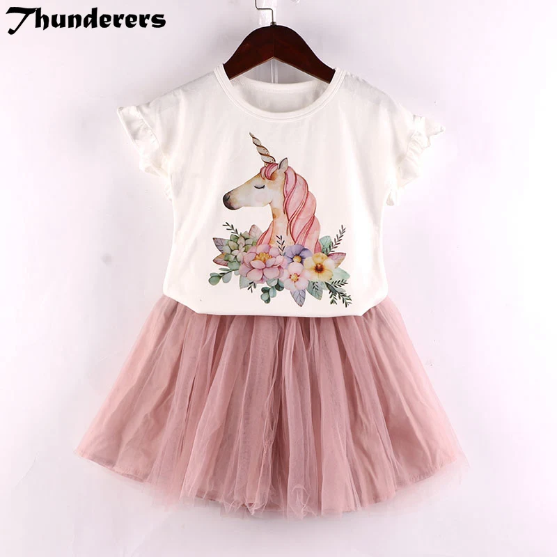 Детский комплект одежды для девочек новая белая футболка с волшебным рисунком