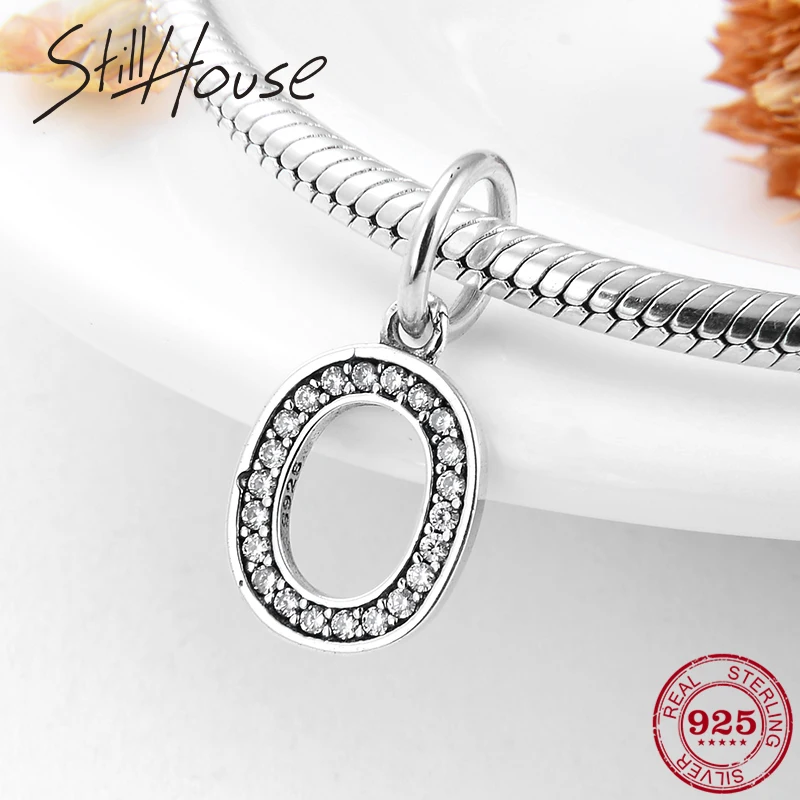 Бусина-Шарм из серебра 925 пробы с буквами о и кристаллами | Украшения аксессуары