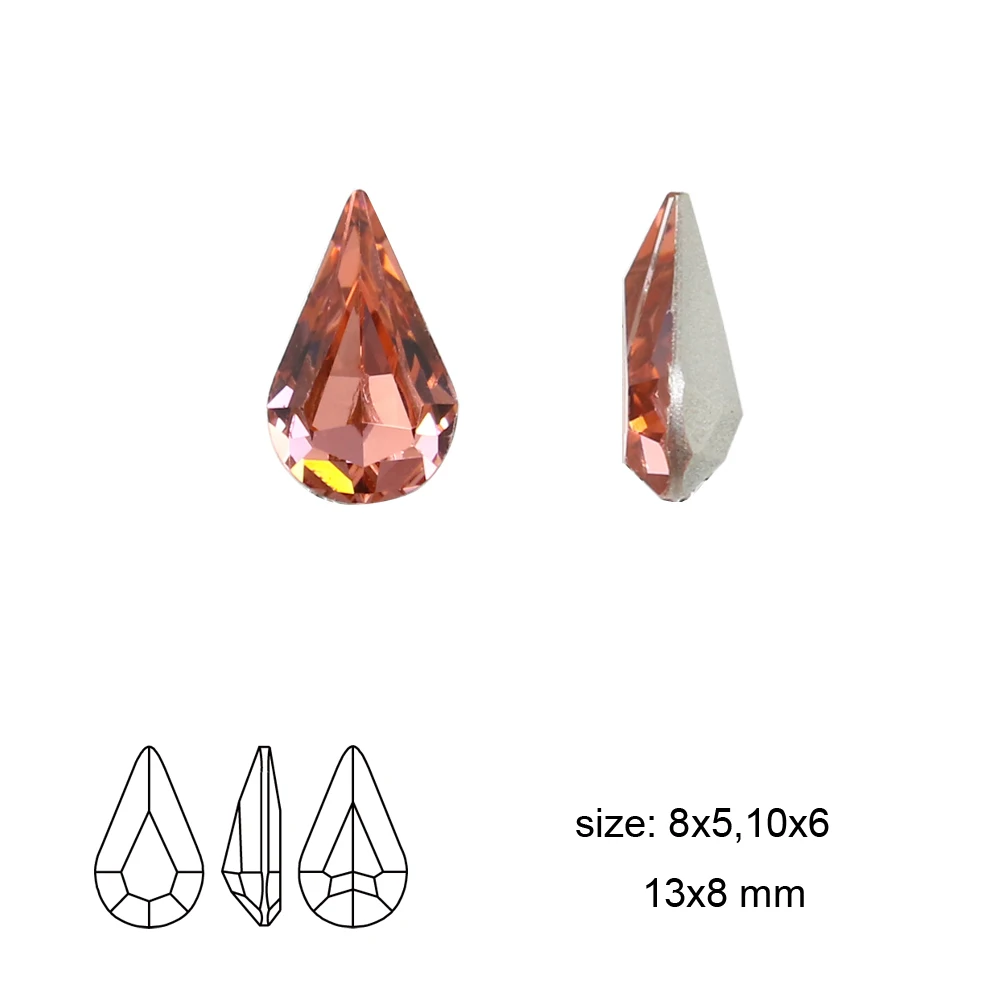 Капелькой слезинкой Необычные камни стразы Diamonted аппликация остроконечные K9