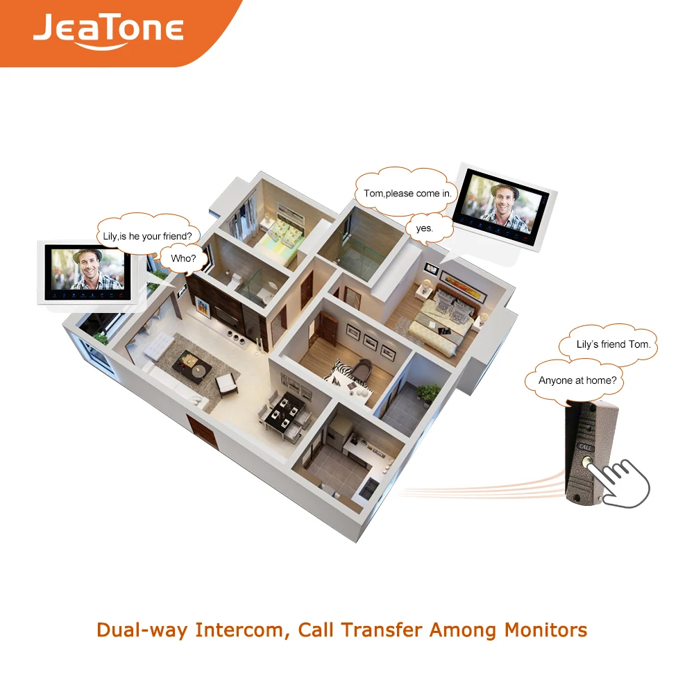 Видеодомофон с 10 дюймовым экраном интерком для квартиры дверной звонок ИК