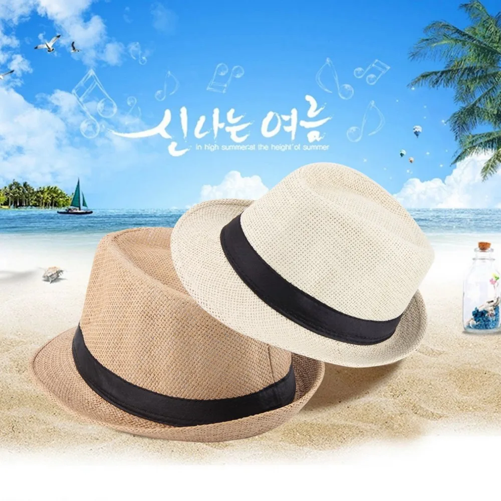 Летняя Панама Для мужчин женщин соломенная шляпа пляжная фетровая шляпка