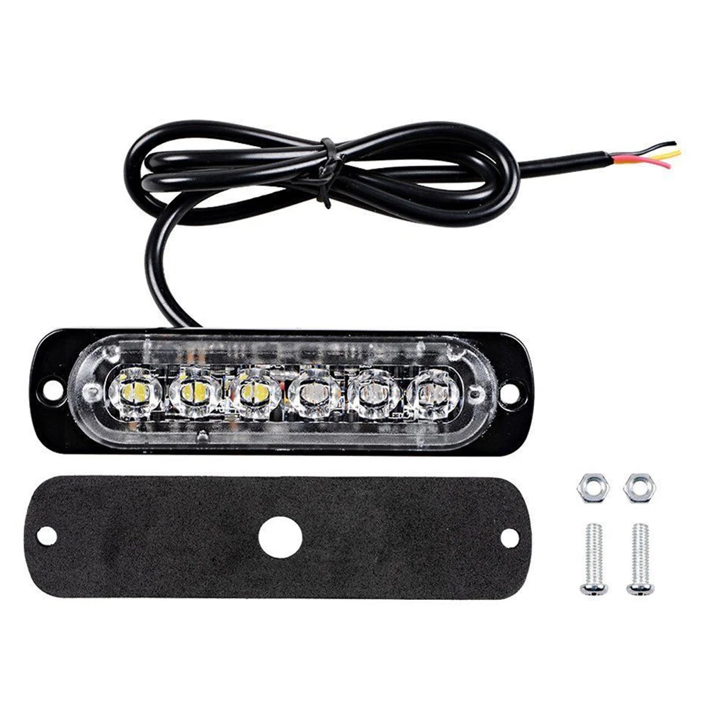 

10Pcs 6LED Car Truck Motorcycle Emergency Beacon Warning Hazard Flash Strobe Light Bar offroad Fog Lamp Yellow White Drop Ship
