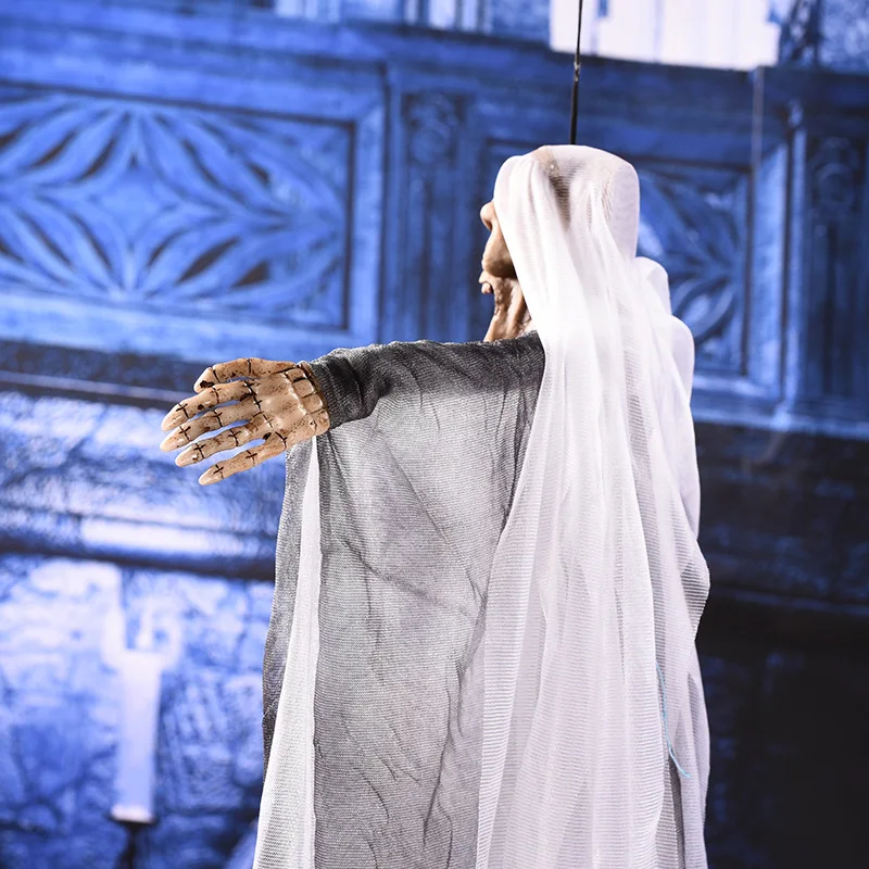 Хэллоуин висит призрак ведьмы подвесное украшение Электрический череп голос