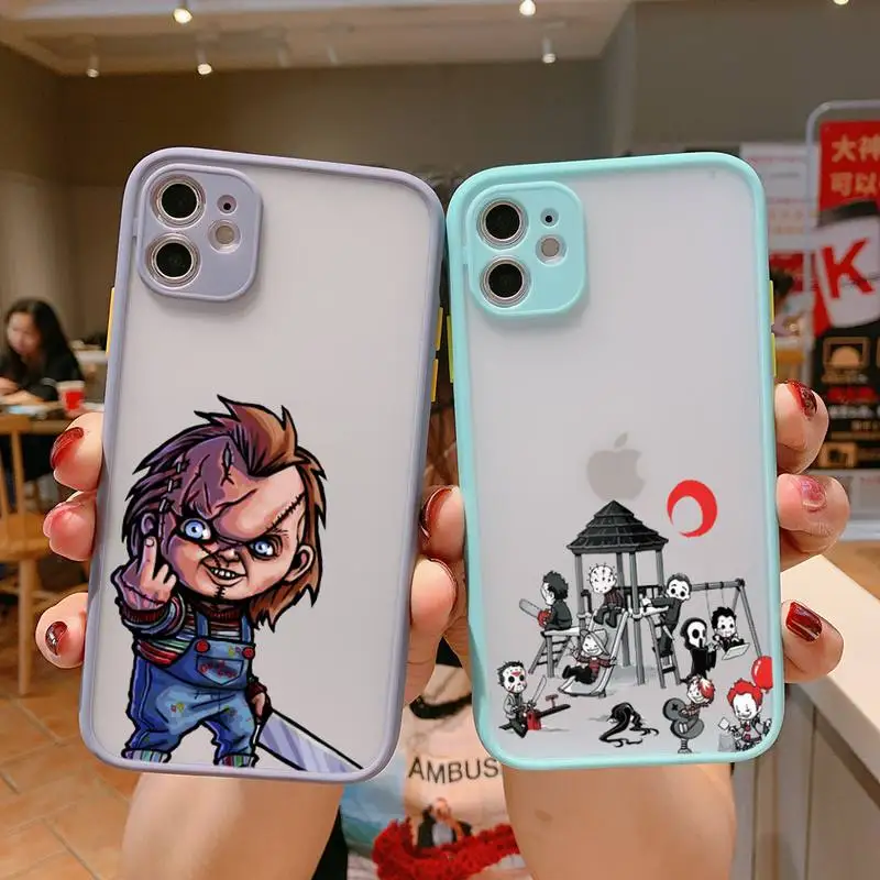 

Chucky Good Guys Phone Case For iPhone 13 12 11 Mini Pro XR XS Max 7 8 Plus X Matte transparent Gray Back Cover