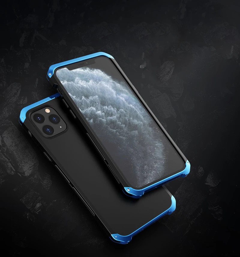 Металлический Алюминиевый Чехол Bumber для iphone 11, чехол-гибрид, задняя крышка из поликарбоната для iphone 11 pro max, чехол, противоударный чехол, Fundas