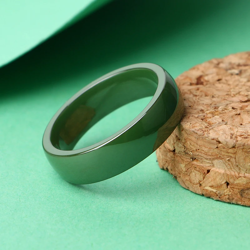 New Wide 6mm Beautiful Smooth Ceramic Woman Ring High Quality Healthy Green Wholesale Jewelry For Girl Party Wedding Gift | Украшения и