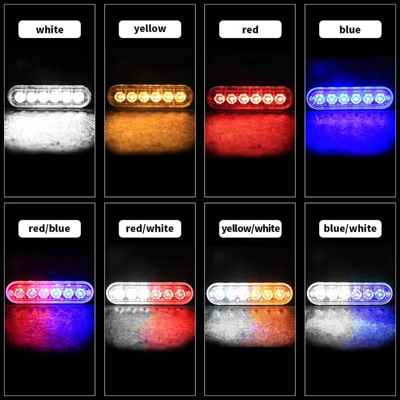 

12-24V highlight single row 6LED truck warning light, motorcycle pickup modified decorative flashing light, strobe light