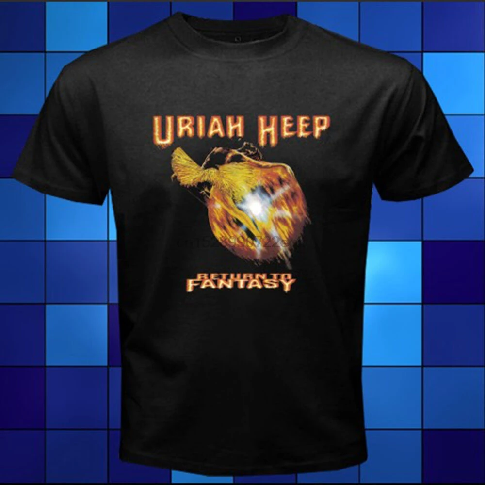 Новая футболка Uriah Heep Return to Fantasy Rock Band черного цвета размер S M L XL 2XL 3XL|Мужские