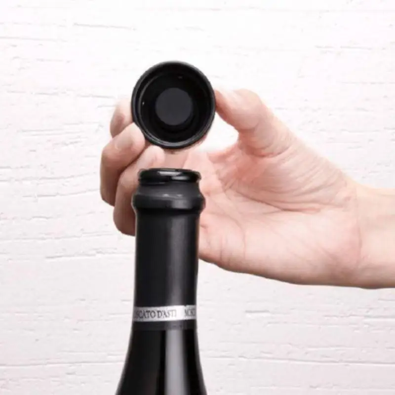 

Wine Bottle Stopper Sealed Mini Food-Grade ABS Sparkling Wine Champagne Bottle Stopper Black Sparkling Wine Champagne Stopper