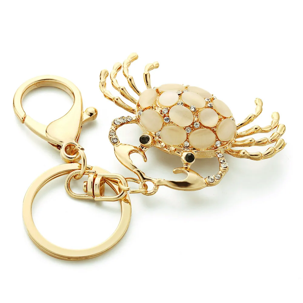 Dalaful краб брелок сумка кулон довольно шикарные опалы хрустальные брелоки