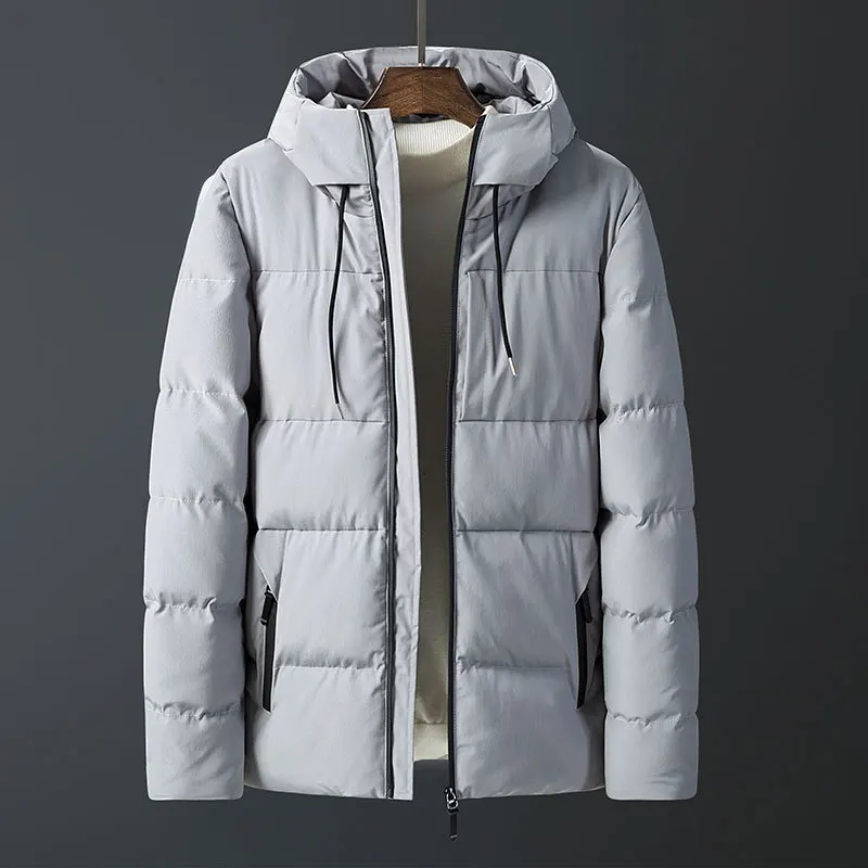 M8859 Light Gray Пальто для Хэллоуина, мужская одежда с хлопковой подкладкой, зимняя мужская одежда с капюшоном, облегающая одежда больших размеров, молодежная одежда в Корейском стиле, M8859 - Цвет: M8859 Light Gray