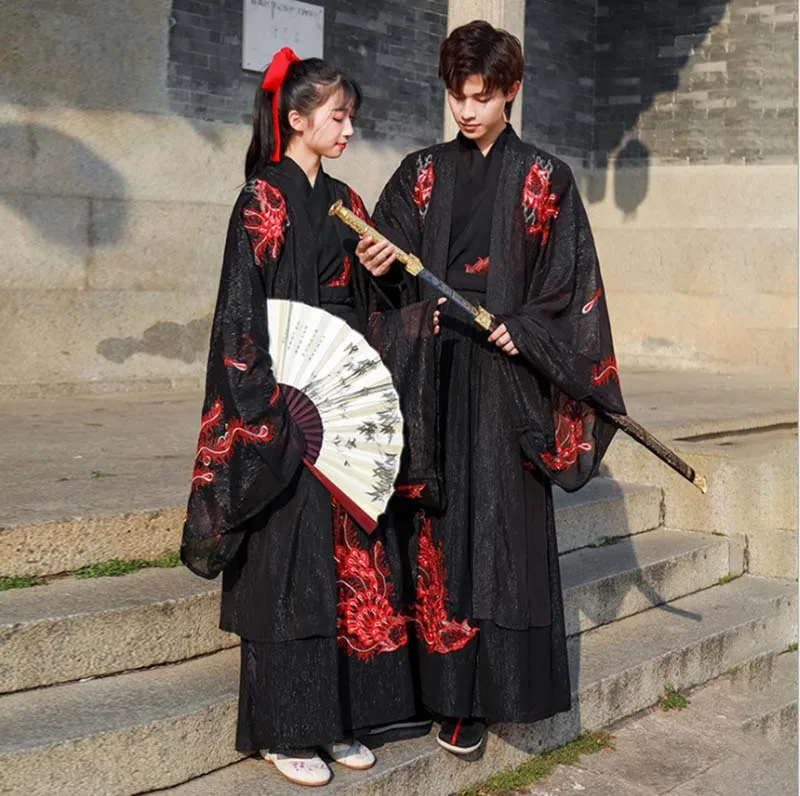 

Hanfu мужской/женский мужской карнавальный костюм пары Китайский древний традиционный ханьфу кимоно костюм для женщин мужчин размера плюс 4XL